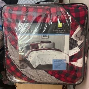 Cuddl Duds polar bear reversible twin comforter 3 piece set